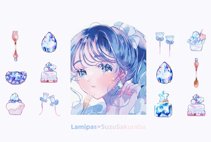 Lamipas( )さんとのコラボアクセサリーの新作が販売開始となりました!こちらはポーチとアクセサリー1点のセットとなります ▽ 
