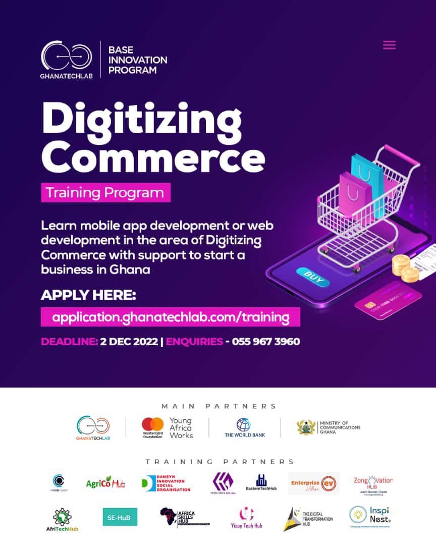 WAN_HiveGH's tweet image. Are you an unemployed SHS or Tertiary graduate?

Here is an opportunity from to learn more skills in building your tech career or start your business  in digitizing commerce. 

Apply now: application.ghanatechlab.com/training
Enquiries - 0547900961

#WANHiveimpacts #GhanaTechLab