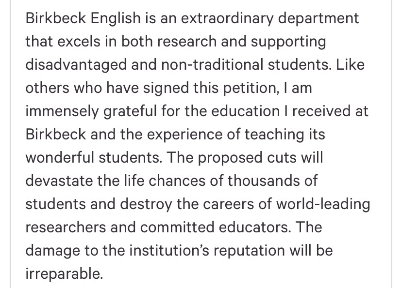 Please keep signing &amp; sharing everyone. Let’s get to 10,000 signatures! change.org/p/no-job-cuts-… <a href="/EnglishAssoc/">English Association</a> <a href="/UnivEnglish/">University English</a> <a href="/modernistudies/">British Association for Modernist Studies</a> <a href="/BACLS_official/">bacls</a> <a href="/BAVS_UK/">BAVS</a> <a href="/BARS_official/">British Association for Romantic Studies</a> <a href="/LondonMedieval/">London Society for Medieval Studies</a> <a href="/OfficialBAAS/">BAAS (British Association for American Studies)</a> <a href="/mironlinebbk/">The Mechanics' Institute Review</a> #SaveBirkbeck