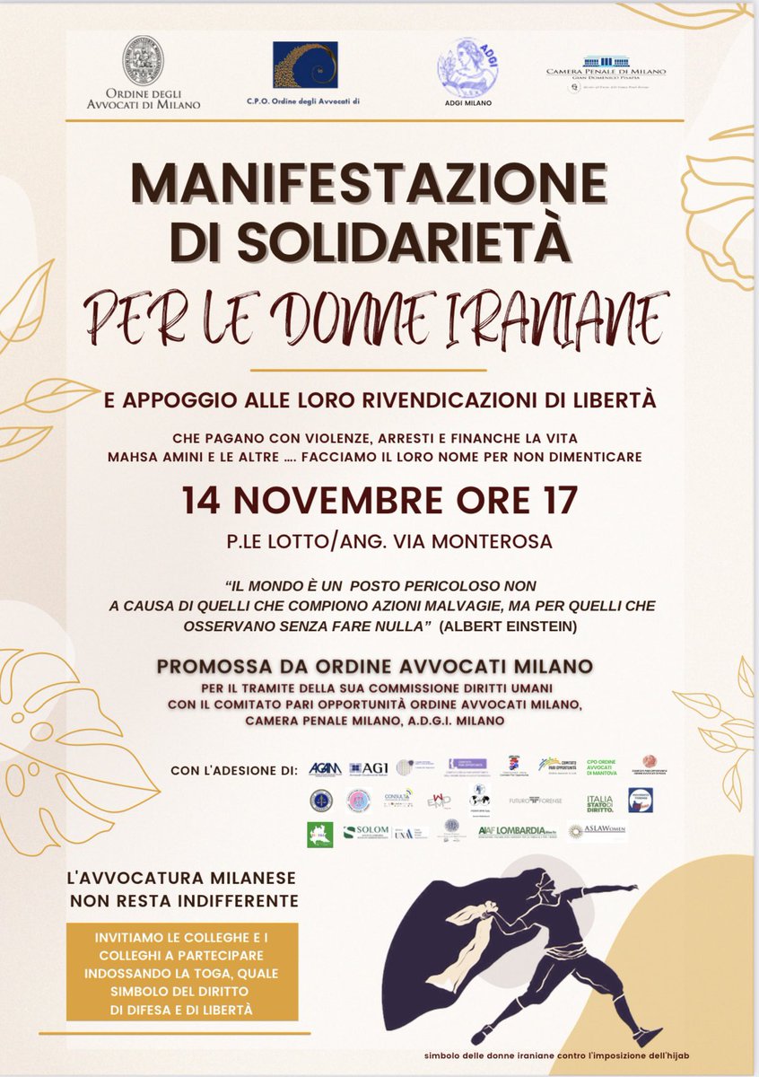 ASLAWomen's tweet image. @ASLAWomen partecipa alla manifestazione di solidarietà per le donne iraniane. Milano, 14.11.2022