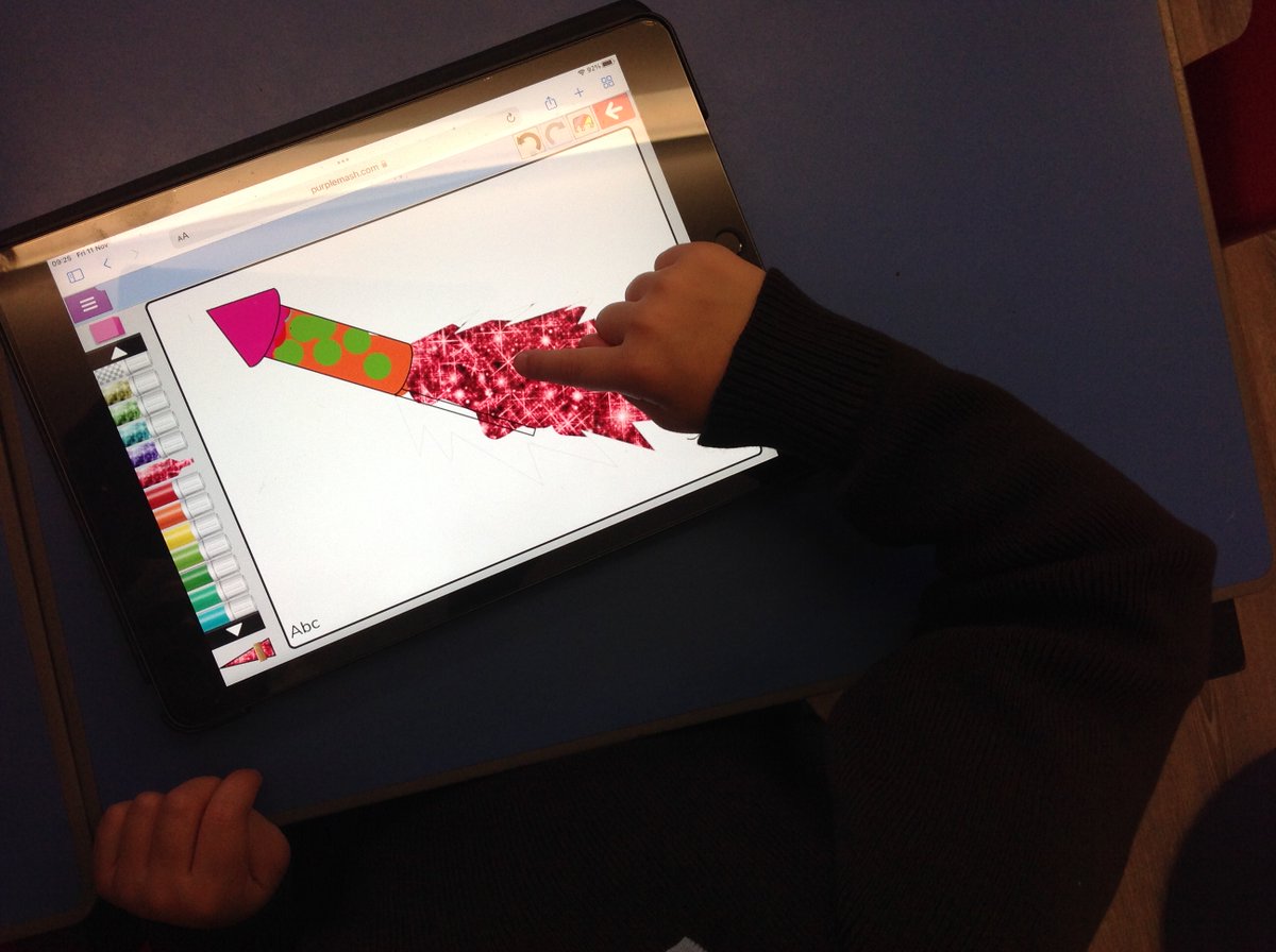 TeachComp_MissB's tweet photo. @SnaresbrookPrep @purpleMash My nursery class this week really enjoyed two firework tasks. One designing their own firework ready to whoosh into the sky and the second creating a 'BANG' of a firework display using #2paintapicture #earlyyears #EYFSComputing #digitalart https://t.co/q7RrbjIErl