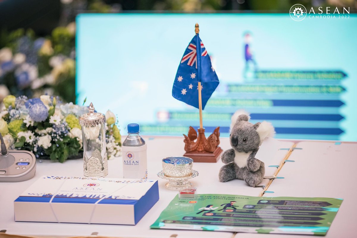 AusAmbASEAN's tweet photo. At the 2️⃣nd Annual #ASEAN-Australia Summit, Leaders adopted a Joint Statement on the @ASEAN Outlook on the #IndoPacific 🤝 It commits us to enhance cooperation under the four key areas of the #AOIP – maritime, connectivity, SDGs, economic. Read here 👉https://t.co/GKmfUQ9kiN https://t.co/npfmQ3Ic0F