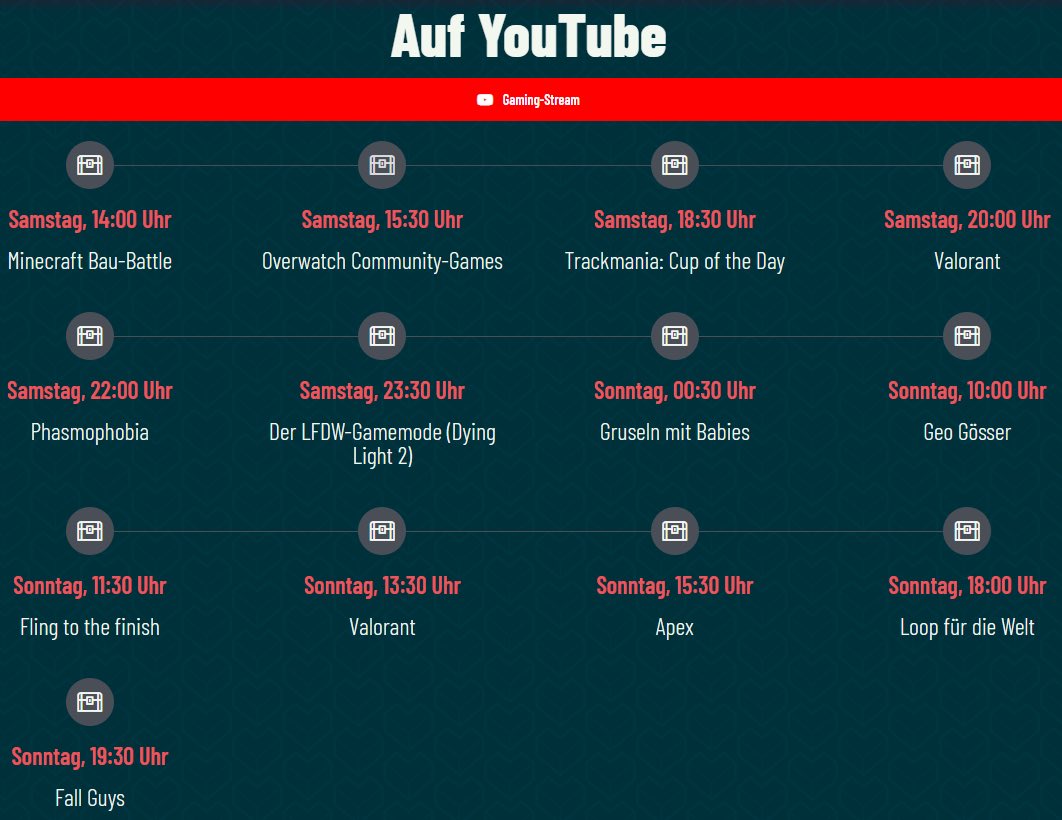 LootFuerDieWelt's tweet photo. Das LFDW9 Programm findet ihr auch heute wieder auf unserer Website ♥️ https://t.co/IWsUfyAfDf https://t.co/oEWqdrFv1X