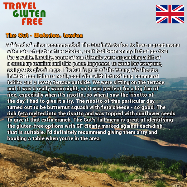 It's time to share a random #GlutenFree review! Check out this review of The Cut and more at travelglutenfree.co.uk/Europe/UK/?loc… 

#coeliac #glutenfreetravel #travelglutenfree #UK #glutenfreeUK