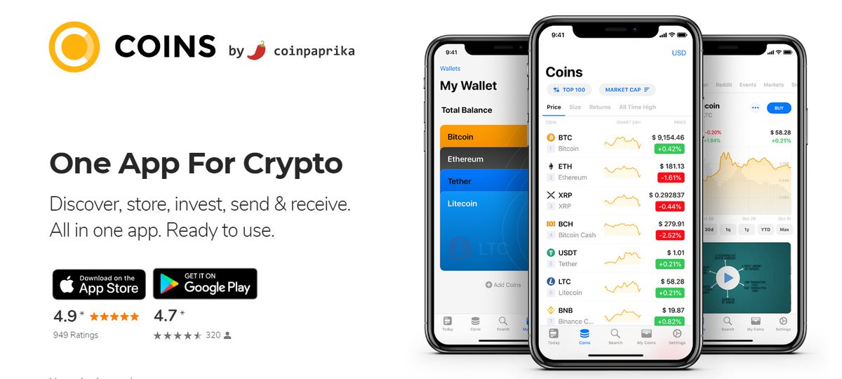 CoinsOneApp's tweet image. If you are moving funds out of exchanges, move them to COINS. 

The BEST-RATED non-custodial wallet in Apple Store.

iOS -&amp;gt; apps.apple.com/us/app/coins-o…

Android -&amp;gt; play.google.com/store/apps/det…