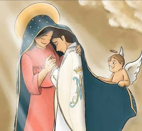 Hoy, especialmente, me acojo al cuidado maternal de la Reina y Madre de los sacerdotes...

(Ilustración: patite.es)