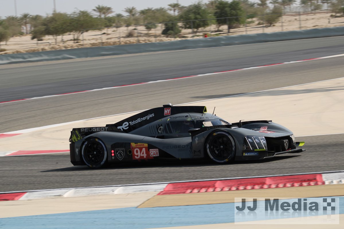 .@malthejakobsen_ testing for @peugeotsport in their Hypercar, at the Bahrain Rookie test today #WEC #RookieTest