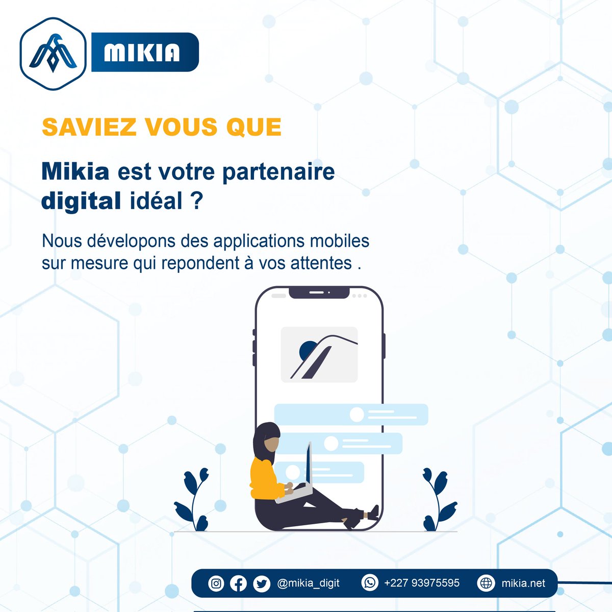 mikia_tech's tweet photo. Nous sommes toujours là pour vous accompagner à voler vers les horizons du digital. https://t.co/ST8CI2ivpb