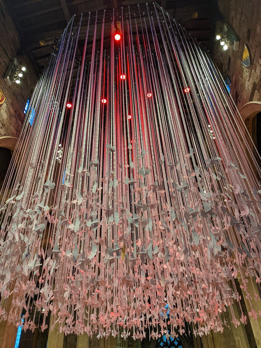 Wonderful @pwalkersculptor peace doves sculpture at @sheffcath AND somebody else was wearing their @pputoday white poppy for the service this morning! #RemembranceDay #Prayerforpeace #WhitePoppy #WhitePoppies