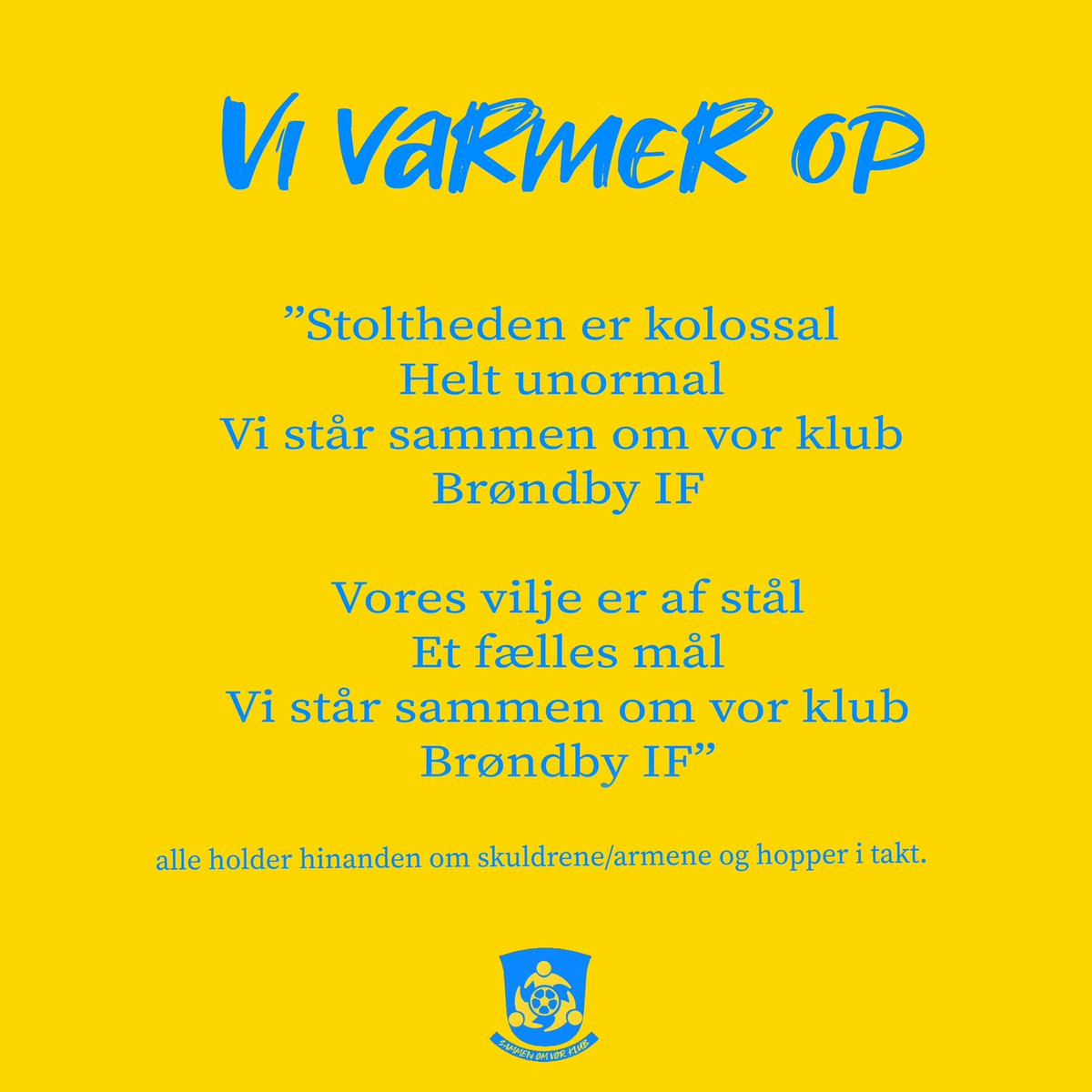 SammenOmVorKlub's tweet photo. Så kan I godt begynde at varme stemmerne op 💛💙 https://t.co/BOsPHNSijE