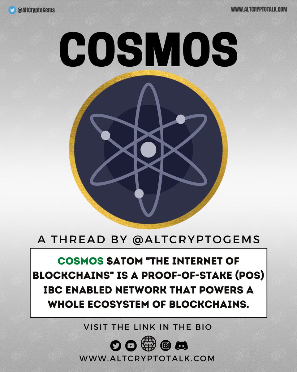AltCryptoGems's tweet image. #Cosmos $ATOM “The Internet of Blockchains” is a Proof-of-Stake IBC enabled network that powers a whole ecosystem of blockchains.

Let’s find out how they&apos;re doing it and why I think it&apos;s extremely valuable.

Here&apos;s a Project Review on #ATOM! 
altcryptotalk.com/crypto-guides/…