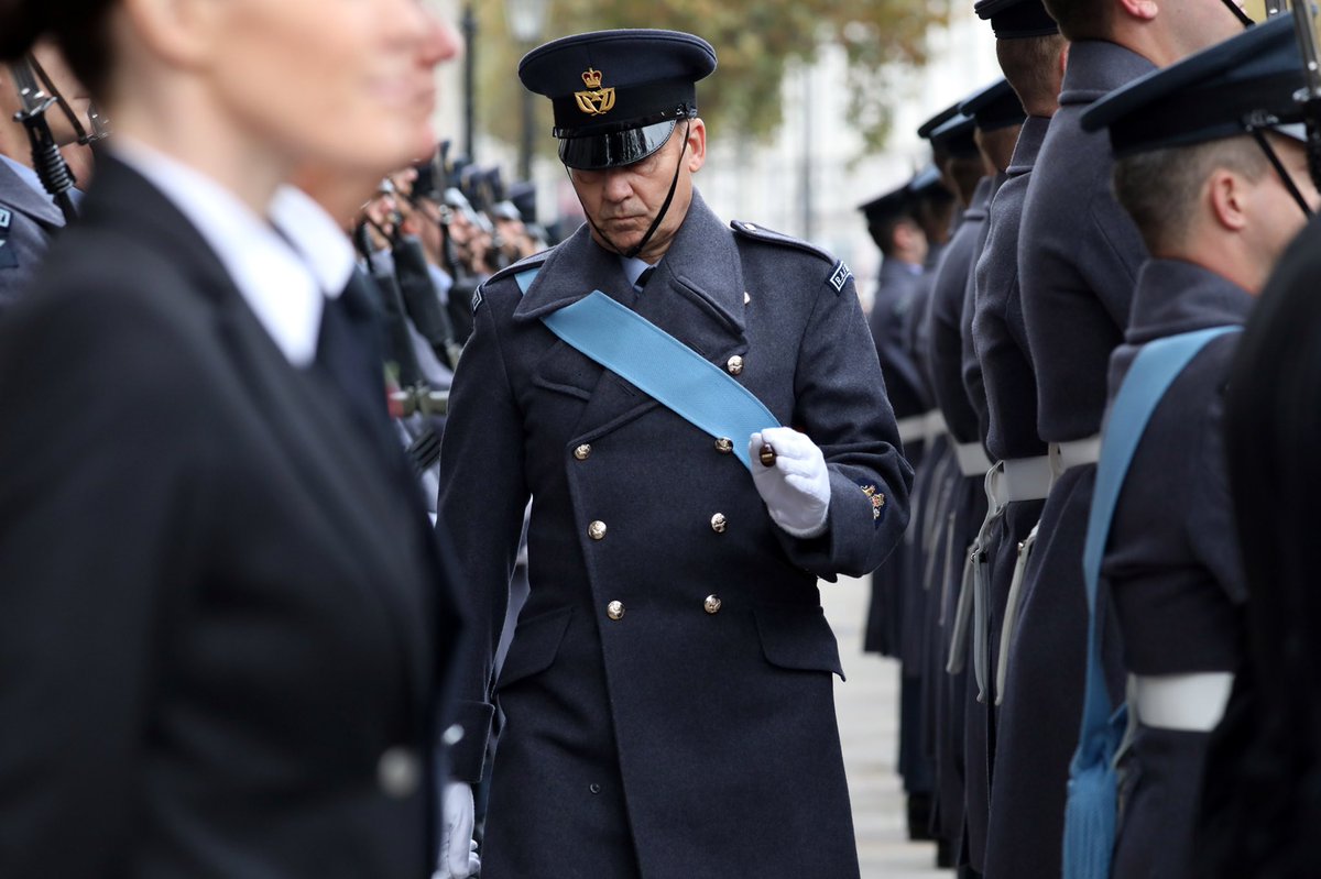 RAF_Regiment's tweet photo. Armed Forces personnel from the @RoyalNavy, @BritishArmy and @RoyalAirForce came together at the Cenotaph today, Remembrance Sunday, for the National Service of Remembrance. 

#RemembranceSunday https://t.co/ER2weu0Rcu