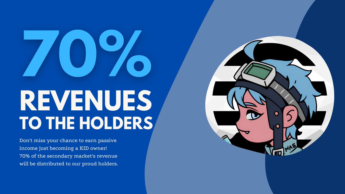AptosKids's tweet image. ALL Kids' holders will receive: 70% of all revenues generated on the secondary market.

We want to share the revenue with you, forever.

The 30% will be allocated to carry on all the roadmap activities.

2 FREE MINT among those who RT &amp;amp; TAG 2 FRENS 🚀🔥