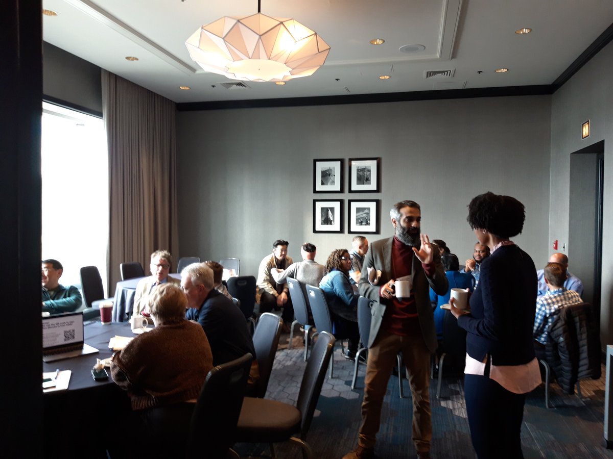 Fruitful exchanges at the coffee hour for Interdisciplinary Researchers of Race and Religion at #SSSR_RRA2022 
Thank you for the organization <a href="/OOkuwobi/">Oneya Okuwobi, PhD</a>