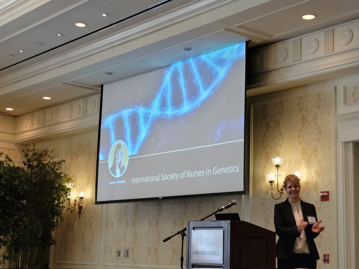 ISONG_news's tweet photo. On Day 3 of #ISONG2022, incoming ISONG President, Laurie M. Connors, PhD(c), DNP, FNP-BC, AGN-BC, FAANP @VanderbiltNurse provided the President's Address and reaffirmed ISONG's Strategic Goals. Thank you for your vision and leadership! #NursesInGenetics https://t.co/VPzHnCNHYU