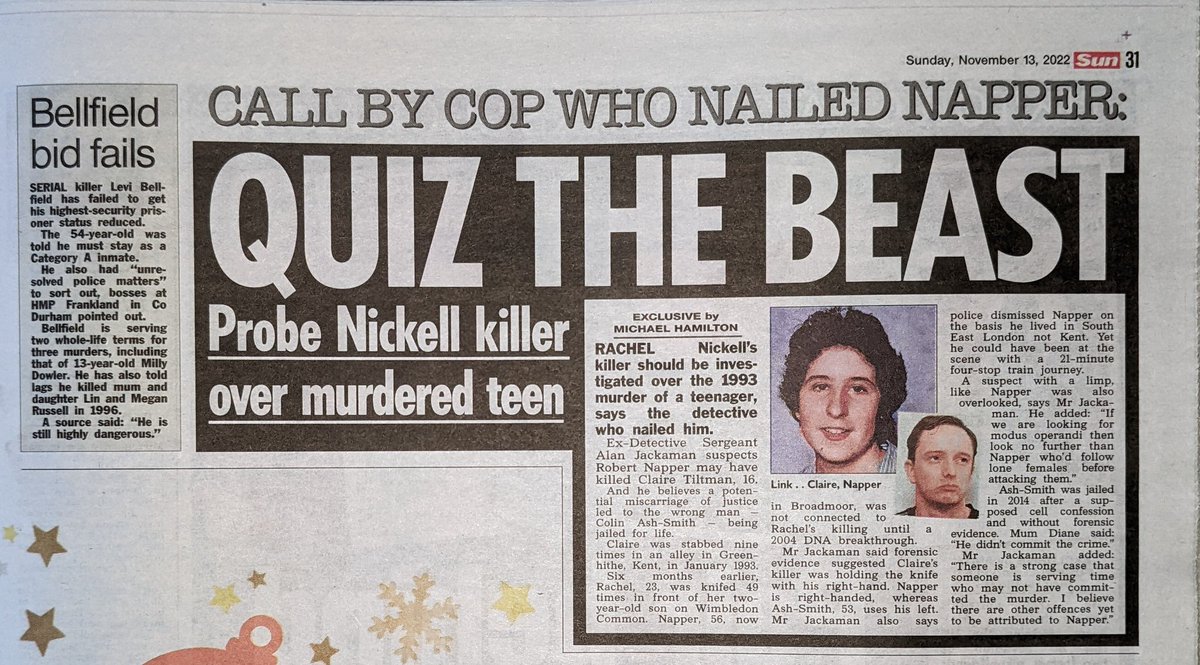 wright_vw_uk's tweet photo. 1/3 For many years now I've been researching the 'solved' murder of
#ClaireTiltman .
My thoughts:
#ColinAshSmith No.
#RobertNapper Yes.
The story is beginning to get some traction.
From today's Sun newspaper:
Continued... https://t.co/kTREK41zeJ