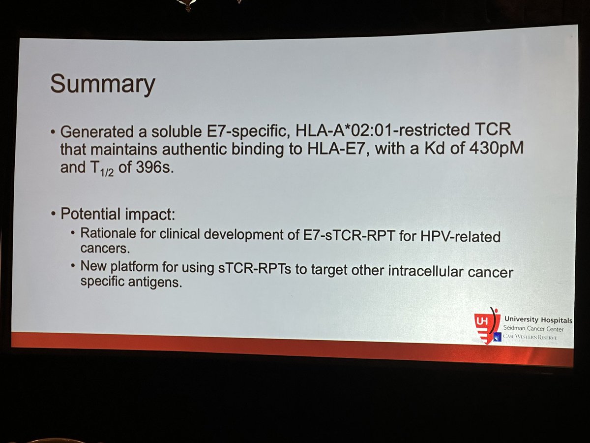 Interesting talk by @aj2279 on her innovative soluble TCR that binds HPV HLA-E7 #DAVABANFFGU