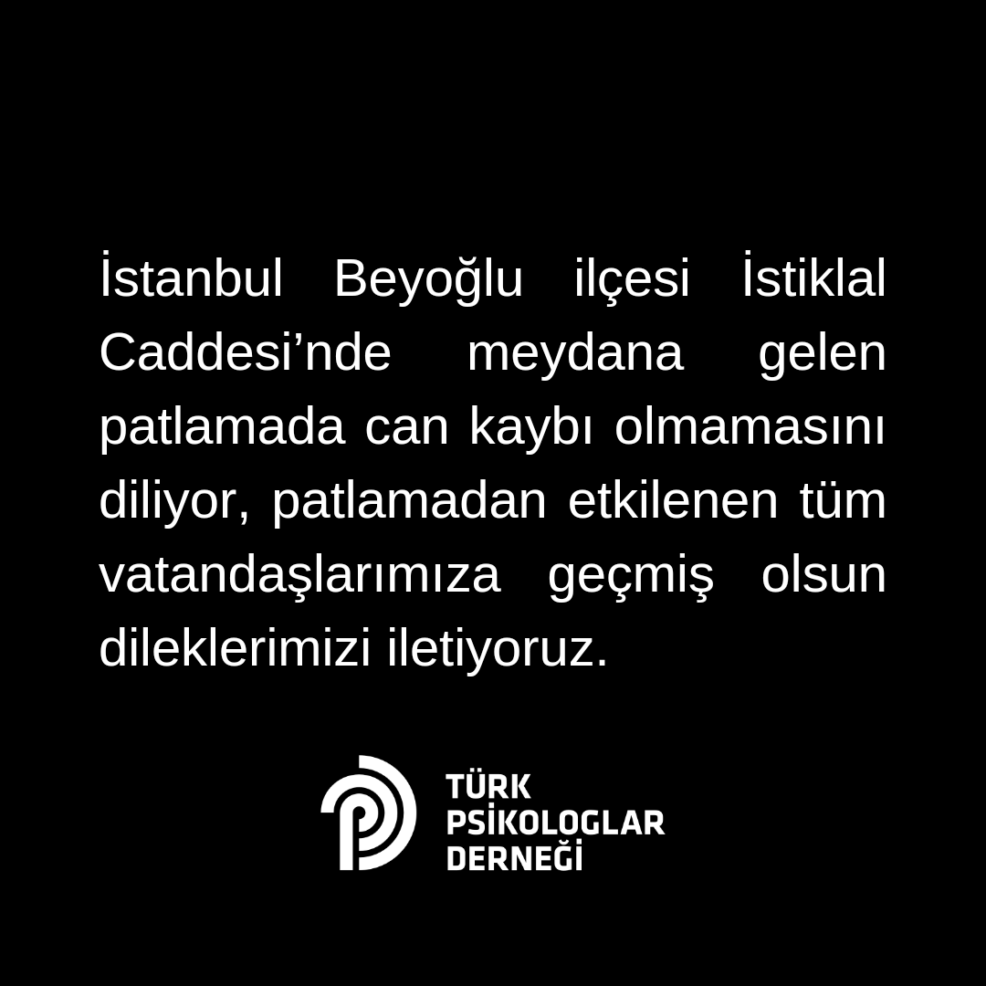 TPDBilgi's tweet photo. İstanbul Beyoğlu ilçesi İstiklal Caddesi’nde meydana gelen patlamada can kaybı olmamasını diliyor, patlamadan etkilenen tüm vatandaşlarımıza geçmiş olsun dileklerimizi iletiyoruz. https://t.co/nKHDPH8YIF