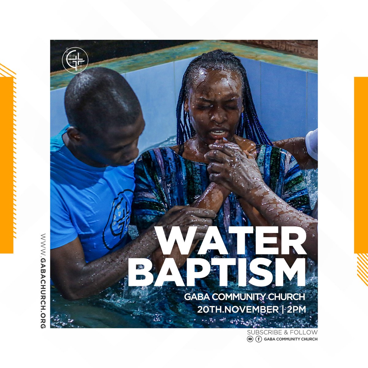 Gaba_Church's tweet photo. Are you Baptised or do you know anyone who would like to be Baptised?

Baptism is due 20th of this month at the end of the  4th service, kindly register with the discipleship office.

We are Christ-like  People Transforming Society.
.
.
.
.
.
.

#GabaChurch #Baptism #BeingRooted https://t.co/HiPlA92S3Q