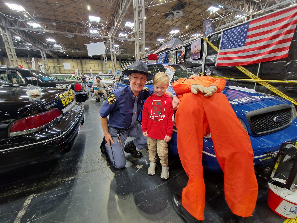 Great day today at the @ClassicMotorNEC first time for my little man who's day was made by @thealso and his police car, keeps asking me 'is Jim a real police office' 😁 thank you and great to finally meet you 👍