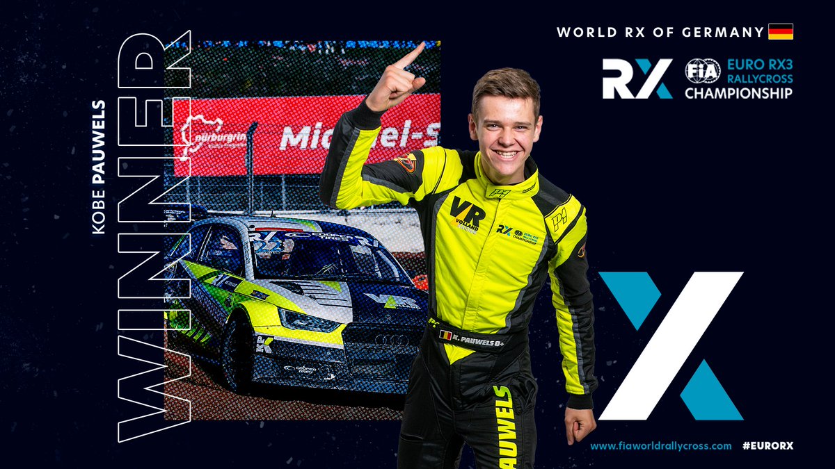 🏆 Euro RX3 WINNER 🏆

Kobe Pauwels has claimed the top step of the podium at the final event of 2022!

 #WorldRX #NurburgringRX #GermanyRX #fiawolrdrx