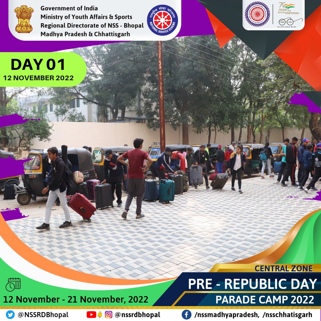 NSSRDBhopal's tweet photo. Presenting Day 1 of #NSSPreRDCentralZone Camp in Collab. with @ggv_smc Bilaspur,from 12-21 November, 2022 Stay tuned with us to have glimpses of various activities to be taken.
Some Glimpses.. (1/2)
@YASMinistry @ianuragthakur
@_NSSIndia @pankajsinghips @nssggcuCG @askabir_ https://t.co/FsXncSltVB