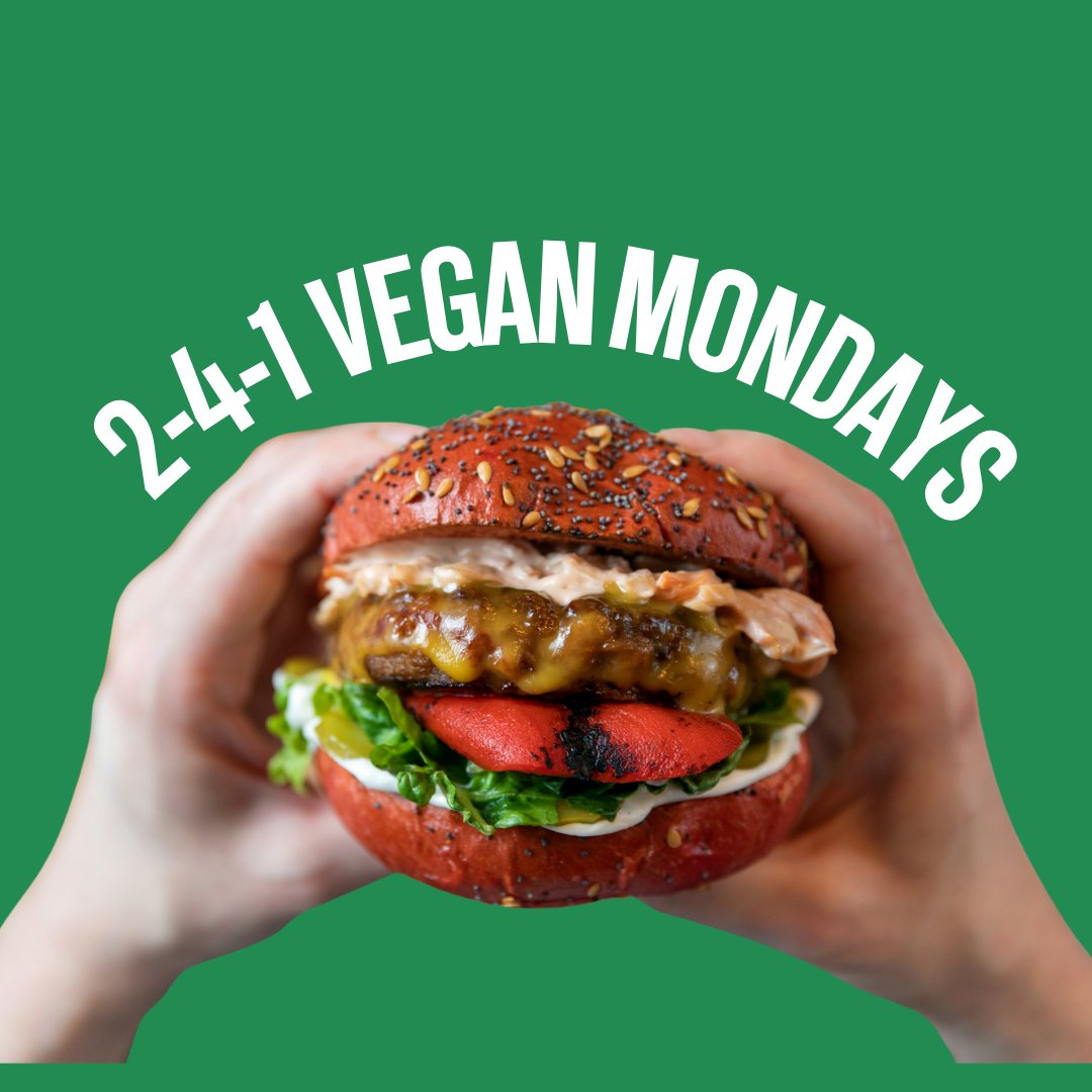 2-4-1 on ALL PLANT-BASED FOOD!!!🍃

Every Monday treat yourself to some of our epic vegan burgers, wings, stack and sides!👀

#veganmondays #plantbased #brewdog #reading #vegan