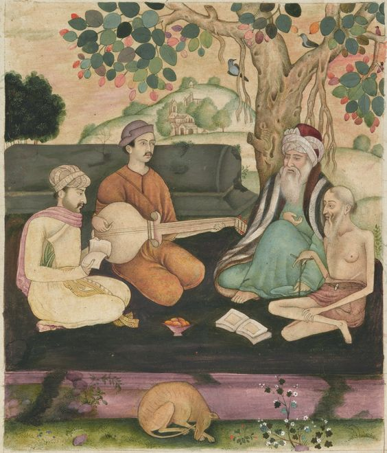 ambrin_hayat's tweet photo. A #Mughal Prince(?) visiting #holymen c.1800 @Sothebys https://t.co/NH4pgNlsAA