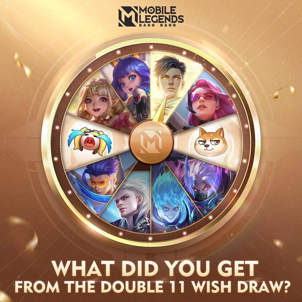 MobileLegendsOL's tweet photo. Have you got all you want from the Double 11 Wish Draw? Post the rewards you get and share your joy with us!

#MobileLegendsBangBang  #MLBB1111  #MegaSale https://t.co/P6Q3Tjvkg5