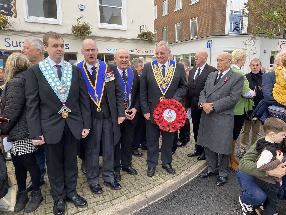 Provincial Grand Master and some of the Brethren from Herefordshire waiting for the start of the Remebrance service at Hereford. <a href="/DGLBMason/">PGM for Herefordshire, MEGS, Glos & Herefords</a> <a href="/UGLE_GrandLodge/">United Grand Lodge of England</a> <a href="/hfdslightblues/">Caeruleum Club</a> <a href="/GrahamCKing1/">@GrahamCKing</a>