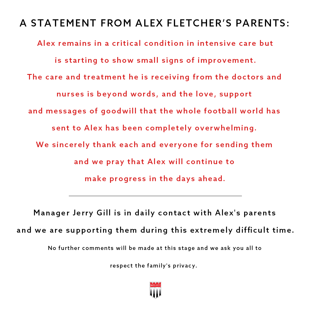 An update on Alex Fletcher.