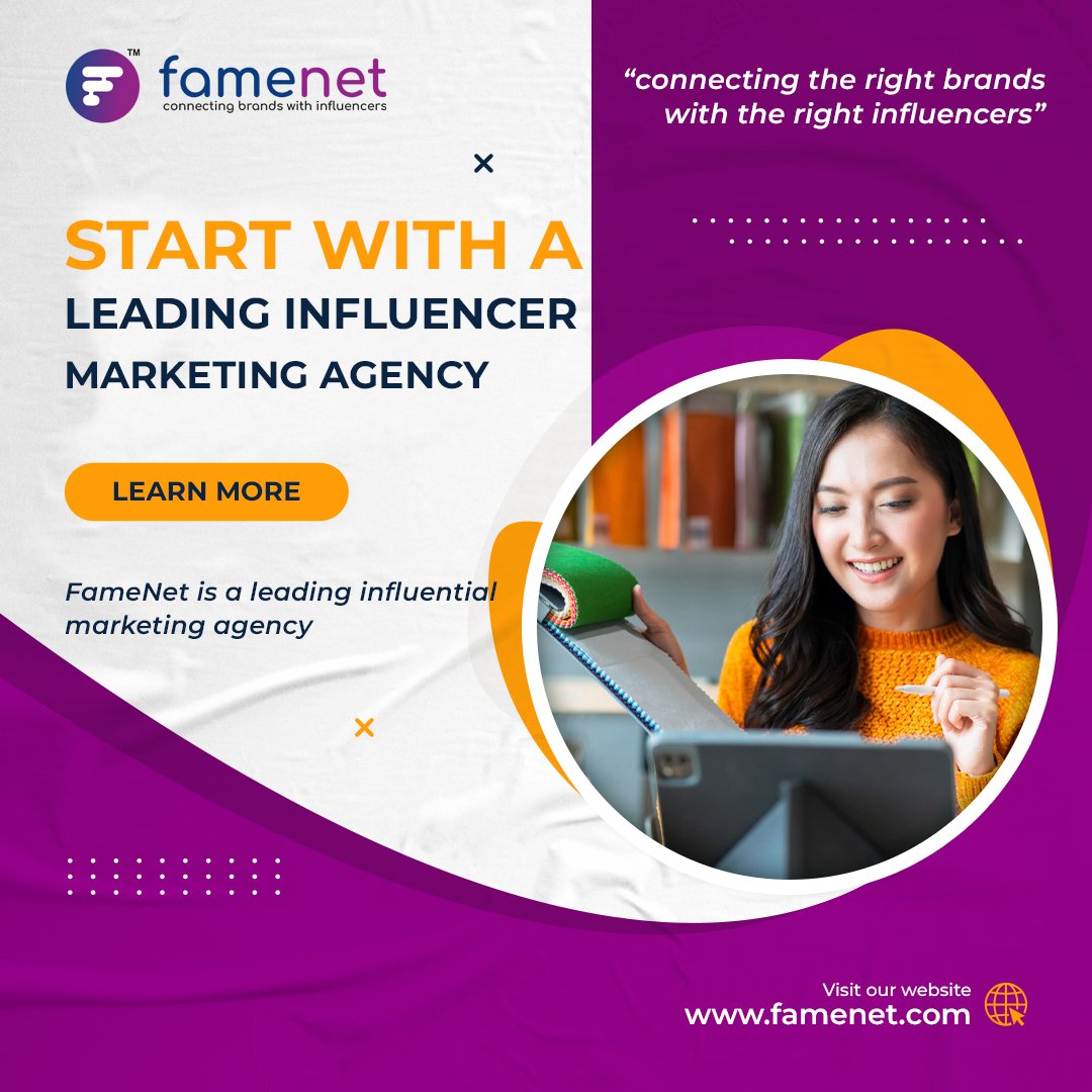 FameInfinity_'s tweet photo. Start with a leading Influencer marketing agency. 

FameNet is a leading influential marketing agency. We understand your brand thoroughly by discovering the right influencer for your marketing campaign.
To know more, please visit: https://t.co/iPcRQSyTzQ https://t.co/HynV54C8R7
