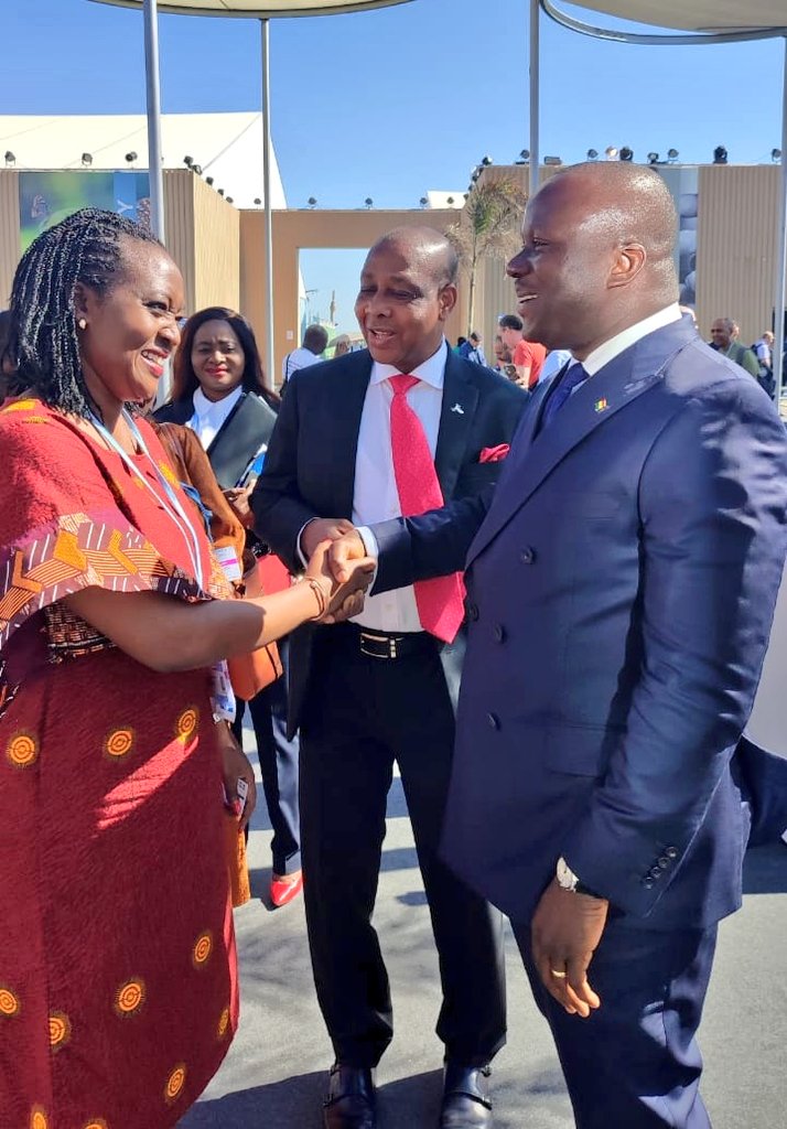 Environment_Ke's tweet photo. Pictorial : Environment and Forestry, Cabinet Secretary, Hon Soipan Tuya with Ghanaian Minister of Lands and Natural Resources Hon. Samuel Abdulai Jinapor at the sidelines of #COP27 #ForestandClimate #ForestandLanduse
#ClimateAction #OnlyOneEarth https://t.co/oi37MrH0S7