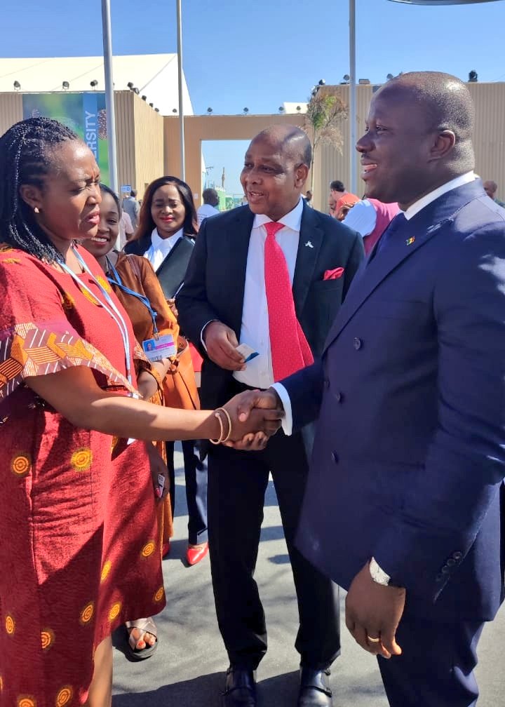 Environment_Ke's tweet photo. Pictorial : Environment and Forestry, Cabinet Secretary, Hon Soipan Tuya with Ghanaian Minister of Lands and Natural Resources Hon. Samuel Abdulai Jinapor at the sidelines of #COP27 #ForestandClimate #ForestandLanduse
#ClimateAction #OnlyOneEarth https://t.co/oi37MrH0S7