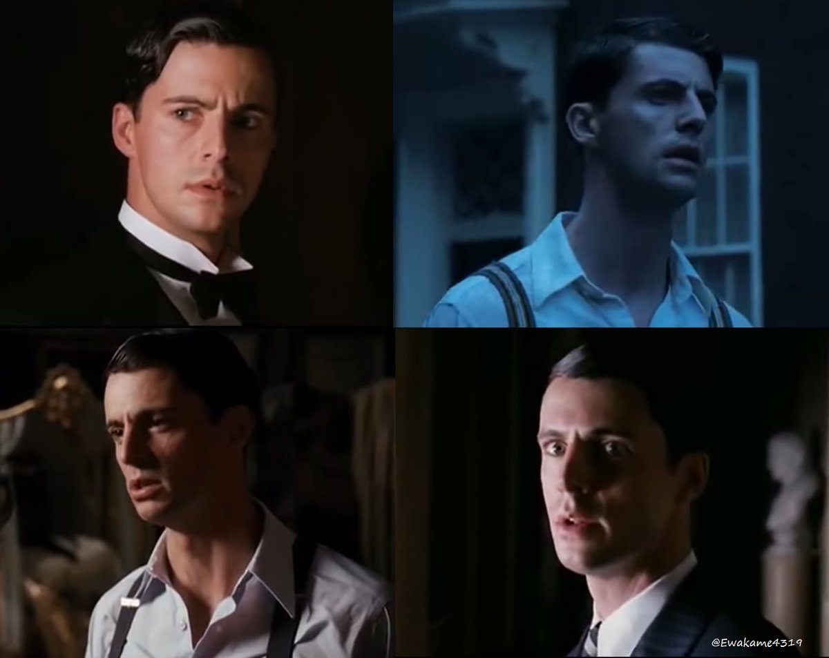 I've just watched #BridesheadRevisited.
It's a beautiful film.
#MatthewGoode as Charles Ryder in classic outfits is soooo beautiful✨ and his act expresses feelings only with his expressions!
(pics are screenshots from the trailer.)

youtu.be/Irwc-F08XwU