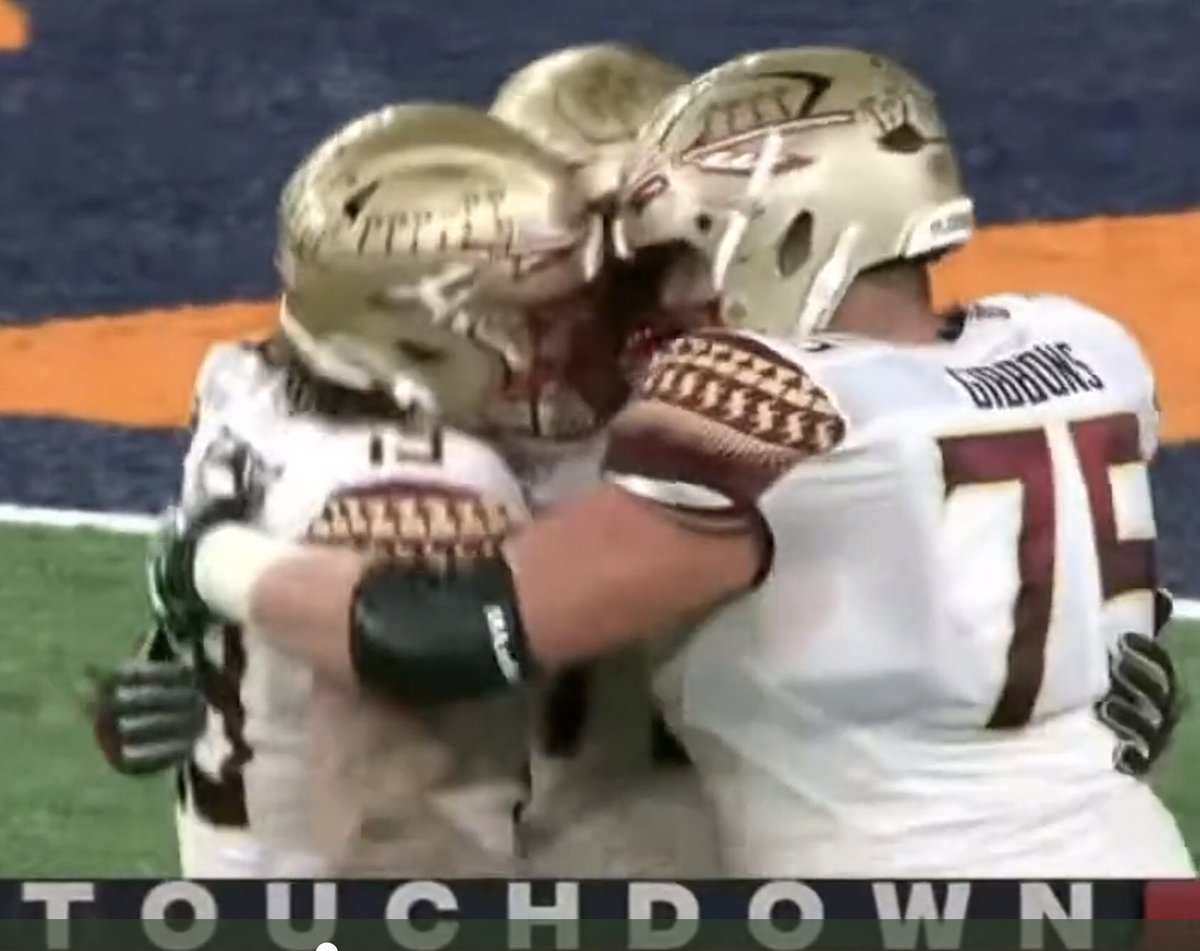 THESE are the moments a football mom loves!!!! Right after your son throws a touchdown pass, gets tackled hard AND gets up (thank God)…and celebrates with his teammates!!! My cup runneth over!! 🏈🙏🏻 <a href="/WyattRector/">Wyatt Rector</a> _ 
#thatsmyboy #chills #allthefeels #proudmom #proudboymom