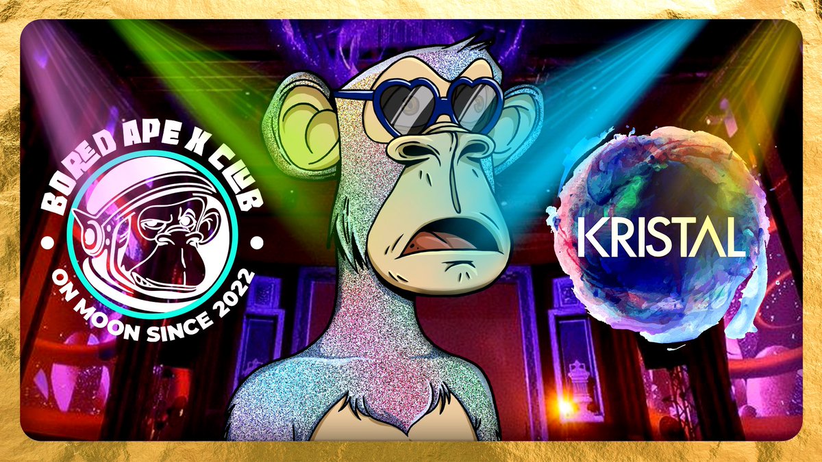 BoredApeXClub's tweet photo. BAXC 🤝 KRISTAL GLAM CLUB
@KristalClub 
I guess you all know where we gonna party! In real life (IRL) events all the way. 😎
🧵👇 https://t.co/Doni35HXfY