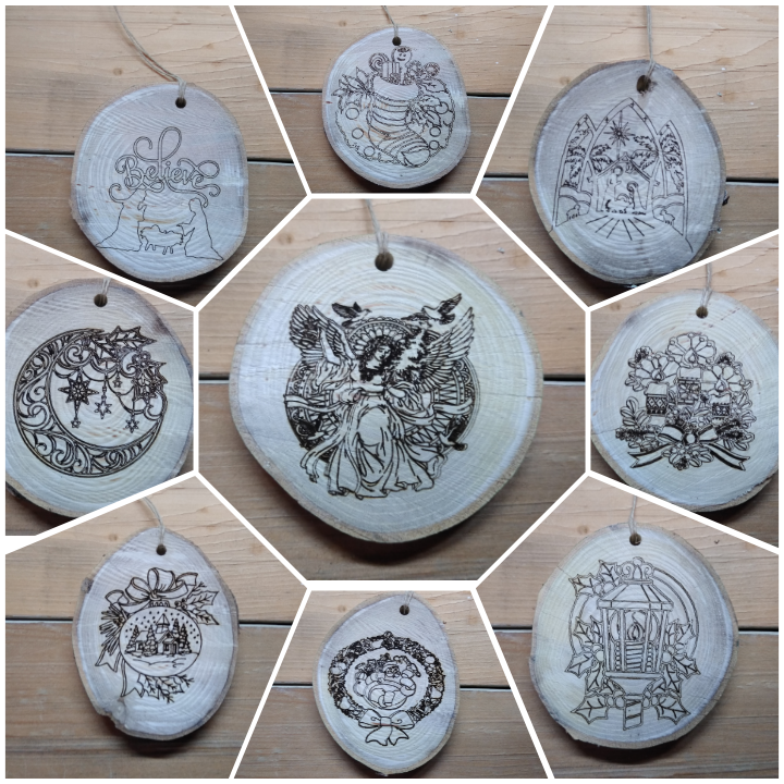STacklebox's tweet image. I have hand cut and engraved wood Christmas ornaments available. Come to the site and check it out.