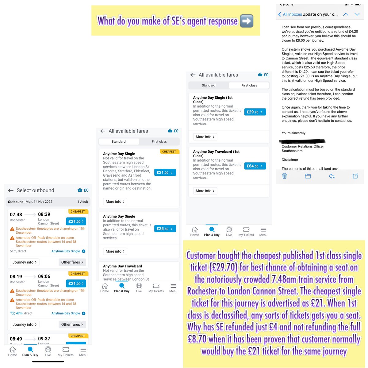 FocussedVee's tweet photo. @nationalrailenq Do you know why the Customer Service Agent at @Se_Railway would refer me to you over its very own refund process? #CustomerService #unresolvedComplaint #confused #unhelpful https://t.co/fR8AGCo3Wu