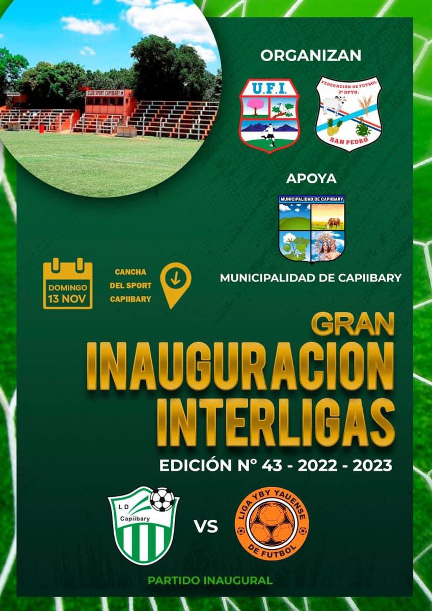 DipPastorVera's tweet photo. 🇵🇾 ⚽️ Yendo a la Gran Inauguración del Campeonato de Interligas en el Sport Capiibary. Felicitaciones al Intendente #DavidGonzález x la iniciativa y gestión p/lograr este importantísimo acontecimiento Felicitaciones por este Gran Evento Futbolístico Nacional!
Fuerza #Capiibary!! https://t.co/41QOvoPo7B