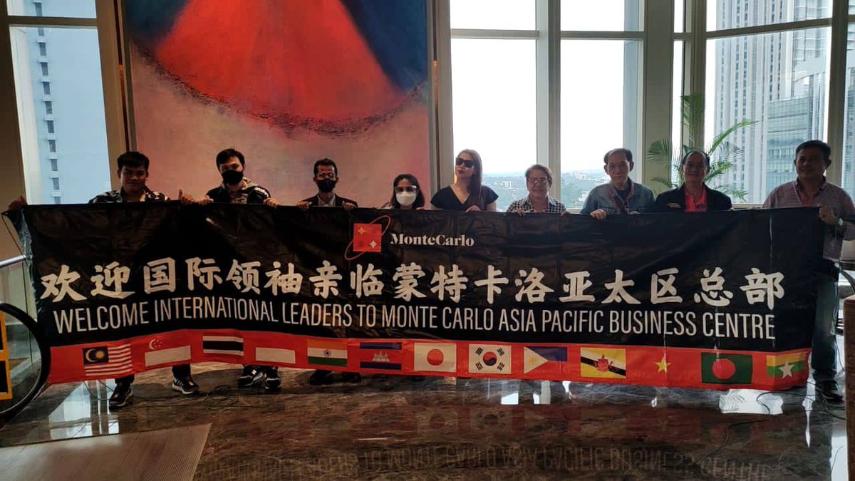 DaFa01880's tweet photo. 各国优秀领导人已陆续抵达马来西亚Monte Carlo 运营中心，准备参与明天项目启动剪彩仪式，祝贺💥💥💥 https://t.co/KNg6On04nE