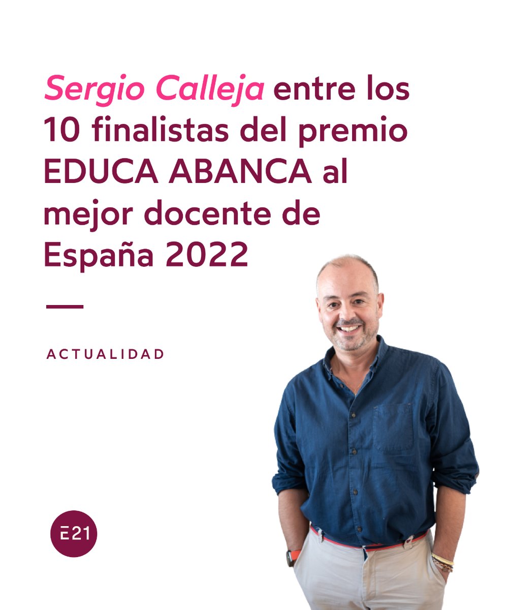 ¡<a href="/calleja_sergio/">Sergio Calleja Muñoz</a>, nuestro coordinador de #proyectoseducativos y formador, entre los 10 finalistas de los VI #premioseducaABANCA2022 al mejor #docente del año de España en la categoría de #EducaciónSecundaria y #Bachillerato! 

<a href="/educa_s/">@plataforma_educa</a> #docentes #profesorado #calidaddocente