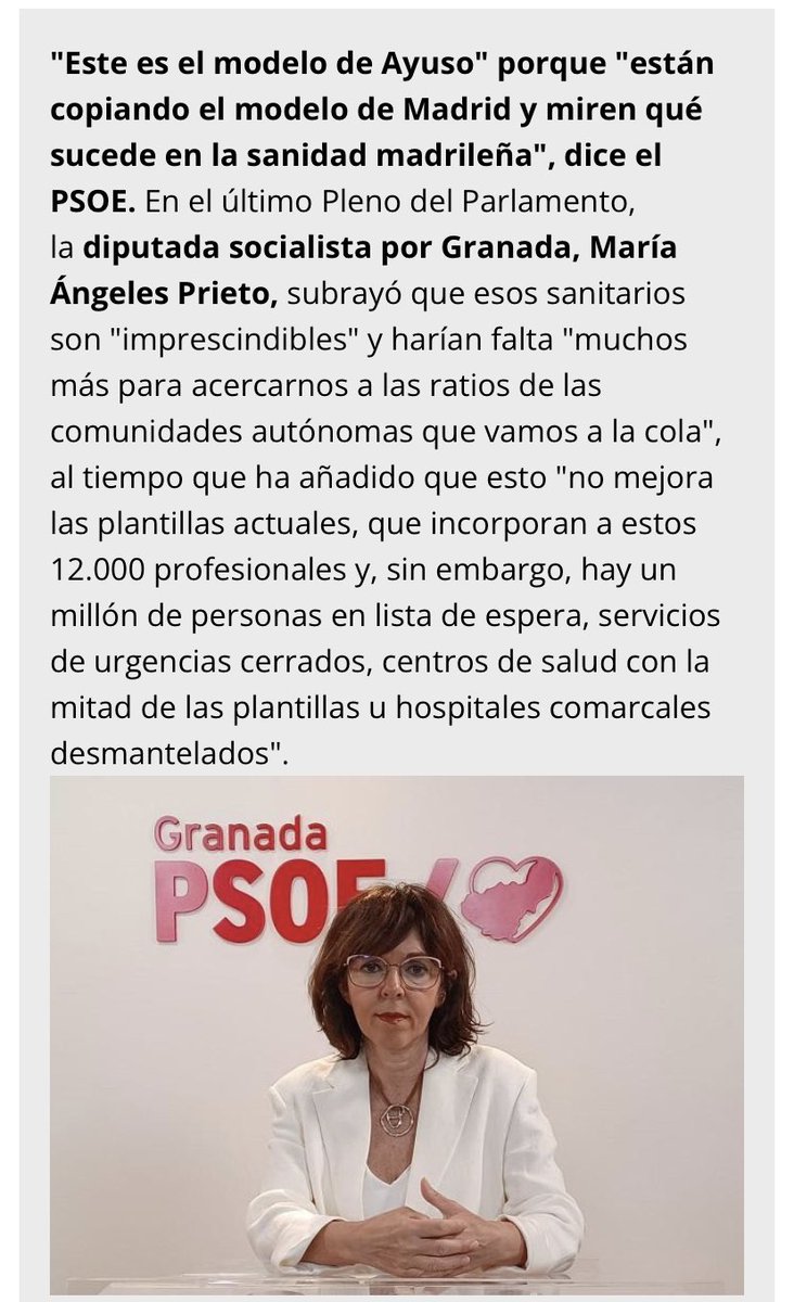 joancmarch's tweet photo. .@JuanMa_Moreno también compite con @IdiazAyuso en desmantelar la #sanidadpública

Interesante artículo de @IndeGranada con @mangelesprieto e @InmaNietoC 

@AndaluciaJunta prevé para 2023 un 25% de INCREMENTO de PACIENTES DERIVADOS a #HospitalesPRIVADOS

✅https://t.co/YeAE5hNZFz https://t.co/M84I0YIfad