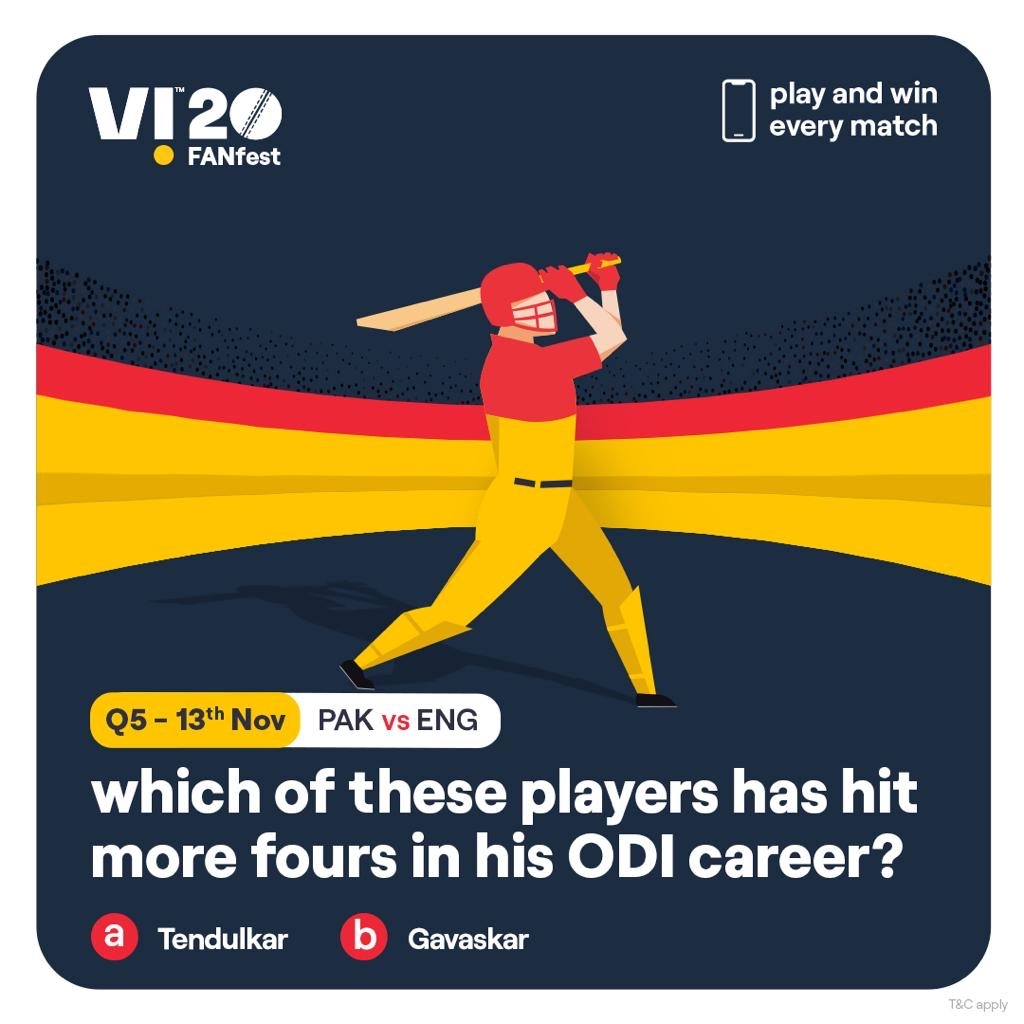 Your love for cricket could help you win big. Answer the #Vi20FANfest contest question and you could stand a chance to win an iPhone every match. #ContestAlert #PAKvsENG