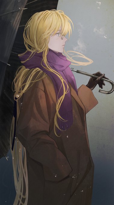 「blonde hair purple scarf」 illustration images(Latest)
