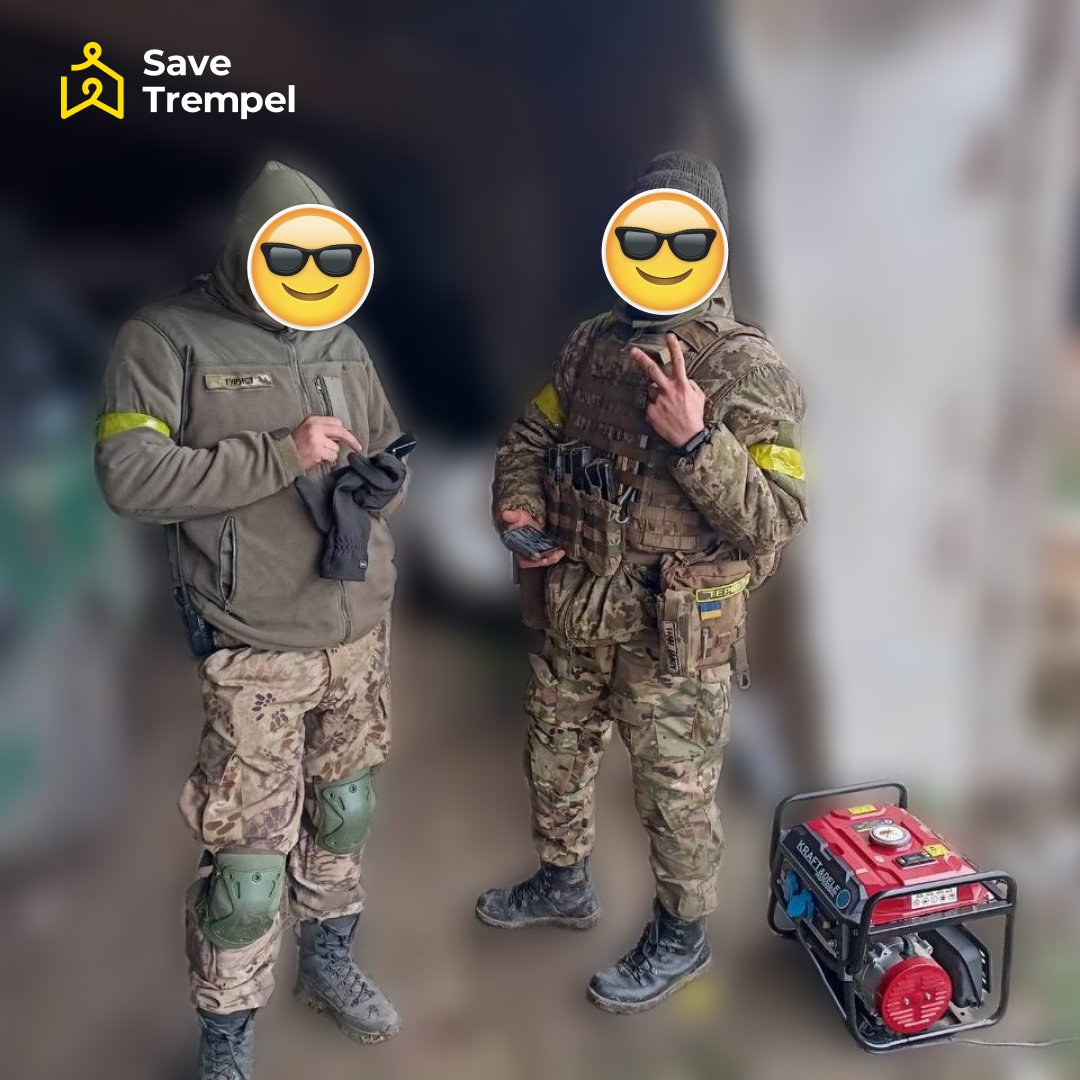 SaveTrempel's tweet photo. The important thing for the A7292

The "important thing" is the generator and the guys are oh-so-grateful for it! 

As a reminder, the generator may be the only source of power where the guys are 😔

Donate for generators and more here
Our PayPal: Pavel.obod@gmail.com https://t.co/xn5T9pXlIb