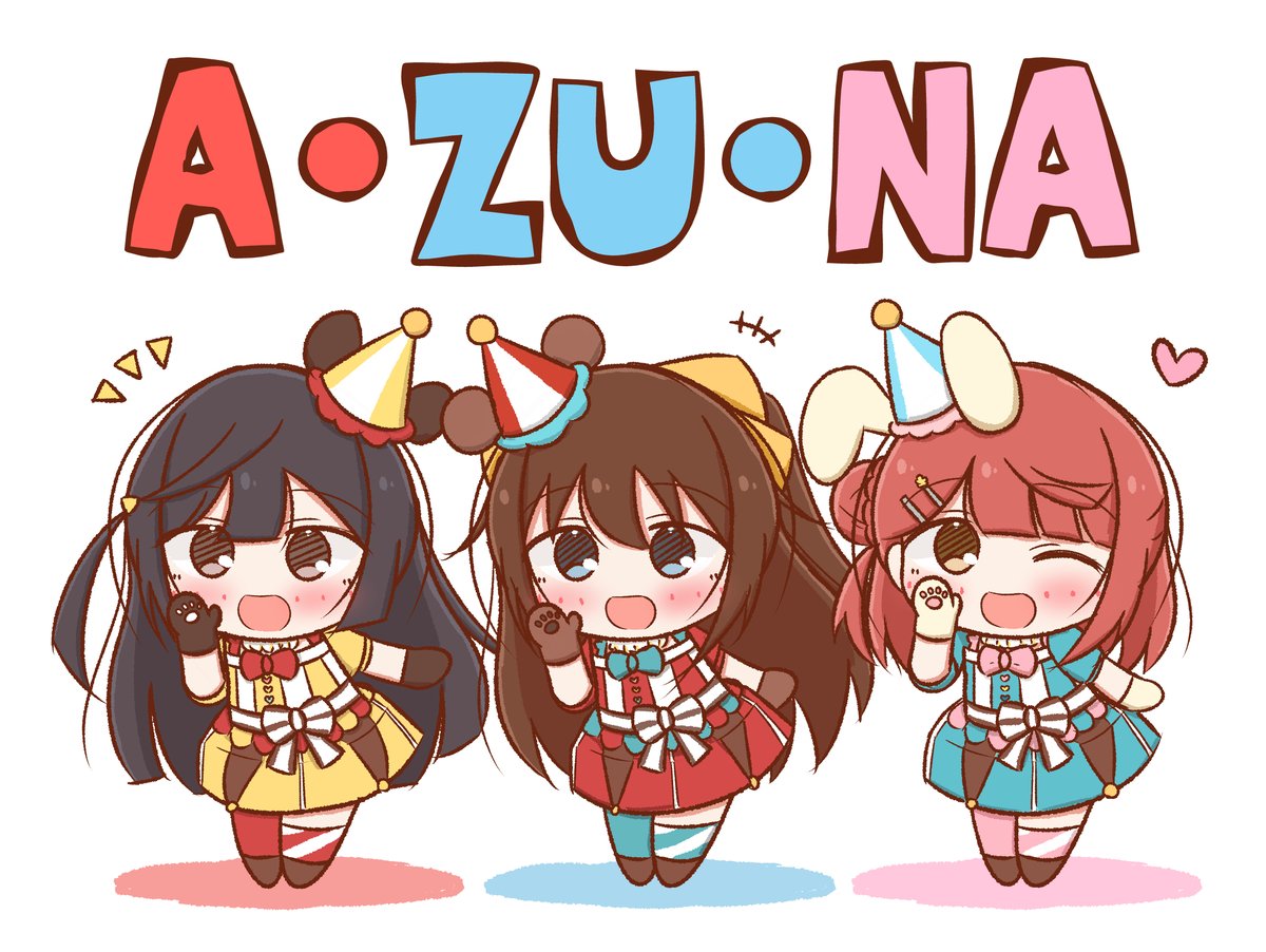 ousaka shizuku ,uehara ayumu ,yuuki setsuna (love live!) multiple girls half updo 3girls hat chibi black hair brown hair  illustration images