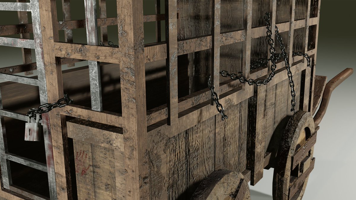 New practice for me :D
Prisoner carriage (cart cage) via <a href="/artstationhq/">ArtStation.com</a> artstation.com/artwork/o2DePJ 
#3dmodel #cage #cart #modeling #art