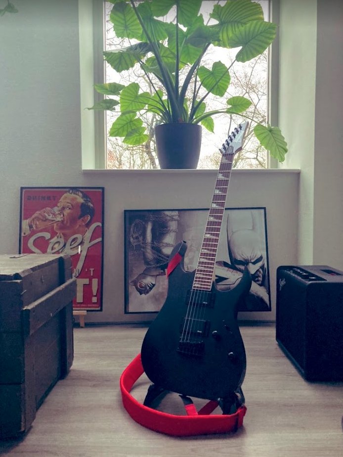 Ax38's tweet photo. Year 1 results are in. I started from zero prior knowledge last year, but this month I played my first complete song and am also able to play some iconic black metal riffs. 🎸🔥 https://t.co/mSxJ8uNpHF