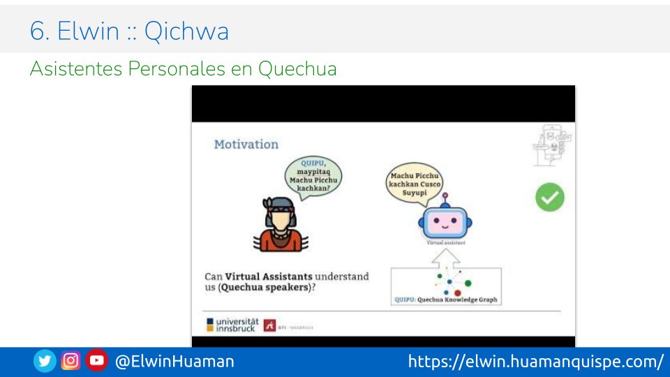 ActLenguas's tweet image. @ElwinHuaman: Por más asistentes personales en idioma Quechua

Ashuan yanapakuqkuna kanampaq

For more #PersonalAssistants in #QuechuaLanguage